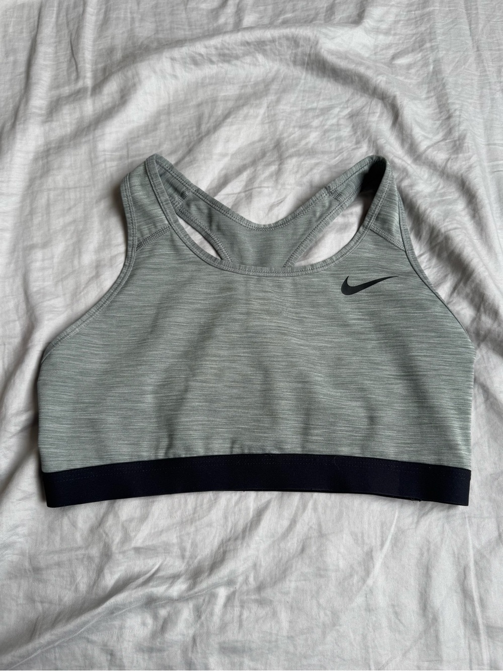 Nike Heather Gray Racerback Sports Bra with Black Band
